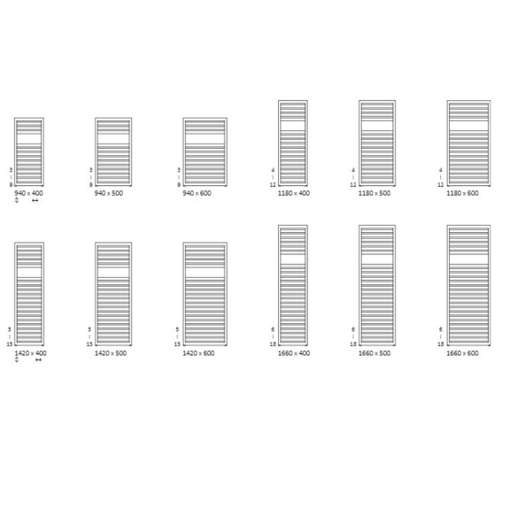 TERMA Lukka Badheizkörper verfügbare Größen