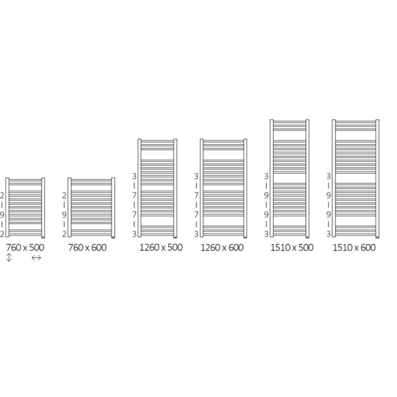Bone One Badheizkörper - verfügbare Größen