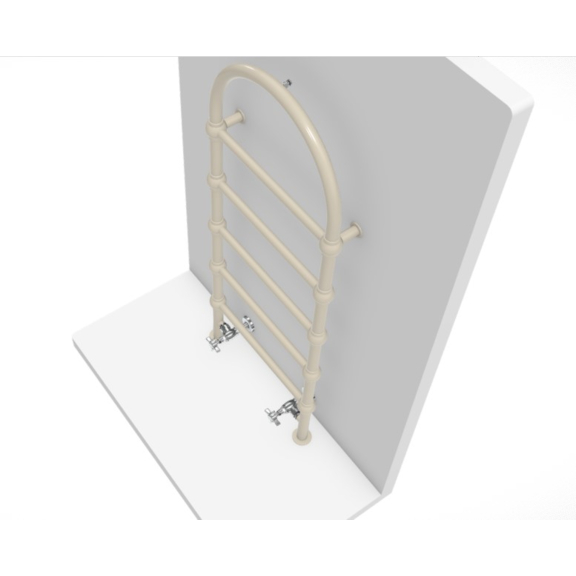 TERMA Retro S Designheizkörper 1245x504 RAL1013 Detail Seitenansicht