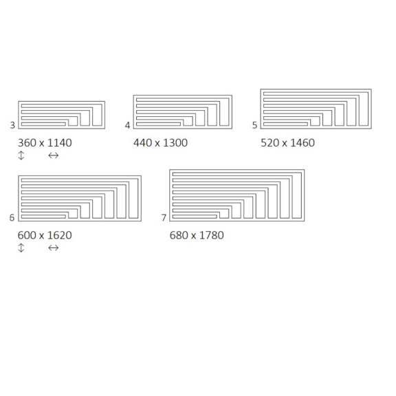 TERMA Angus H Designheizkörper verfügbare Größen