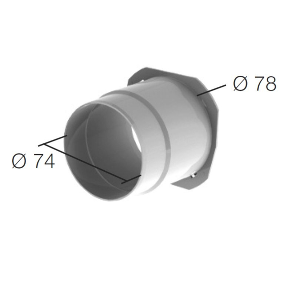 Helios ELS-ZAS Anschlusstutzen - Abmessungen