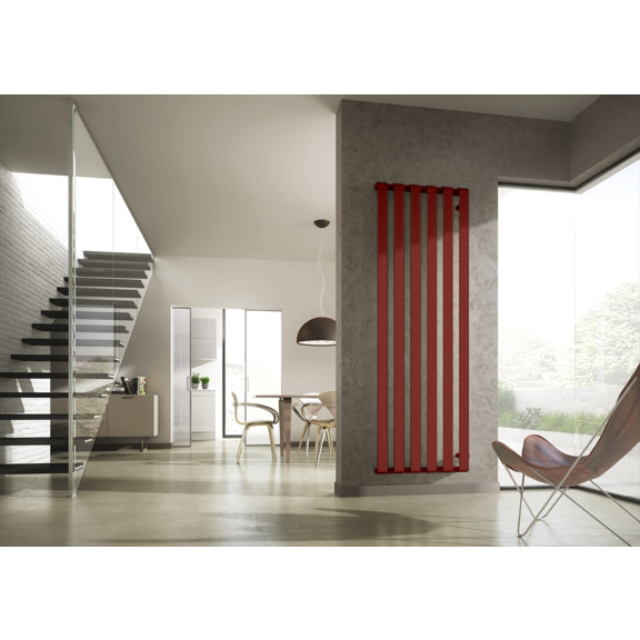IRSAP Step V Designheizkörper 2000x670 Farbe Flame Red