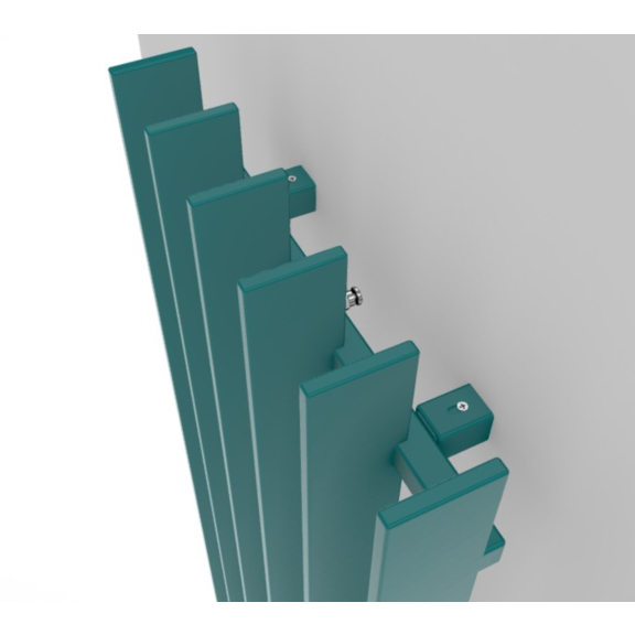 TERMA Cyklon V Designheizkörper 1600x495  RAL 5021 Detail Ansicht von oben