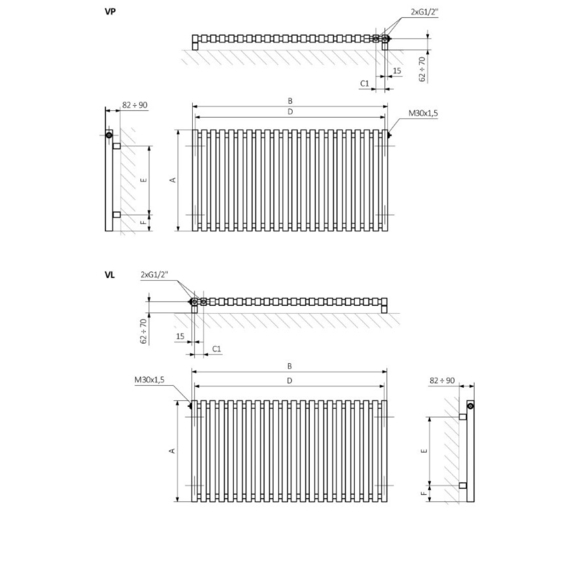 TERMA Triga Designheizkörper Schema
