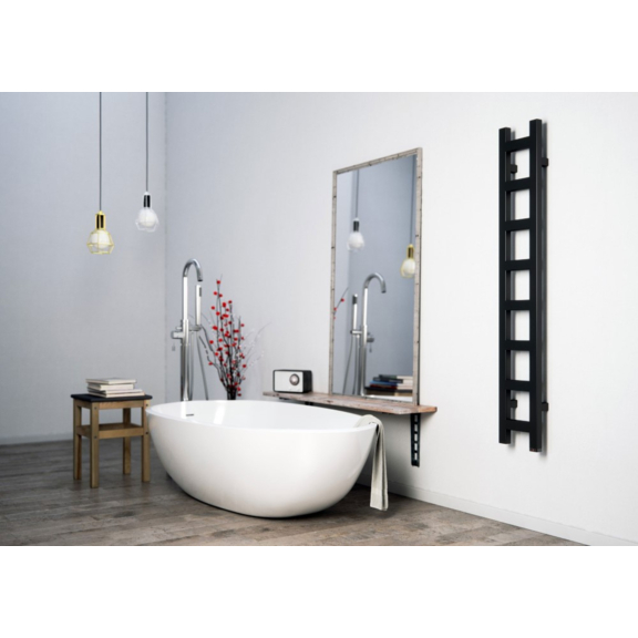 TERMA Easy One Vertikaler Heizkörper 1280x200 Soft 9005 modernes Badezimmer