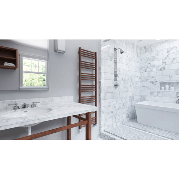 TERMA Fiona Badheizkörper RAL 8024 Badezimmer Panorama